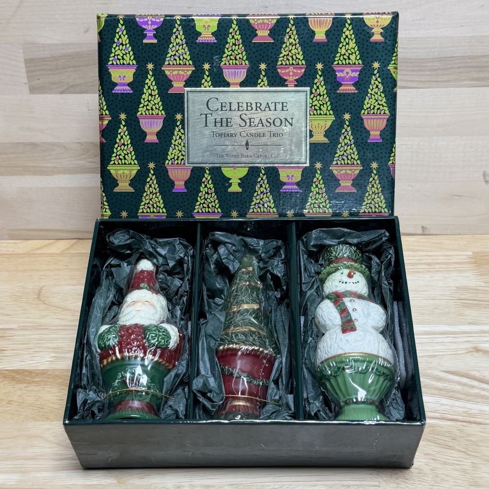 Celebrate The Season White Barn Candle Co Topiary Candle Trio Christmas Holiday